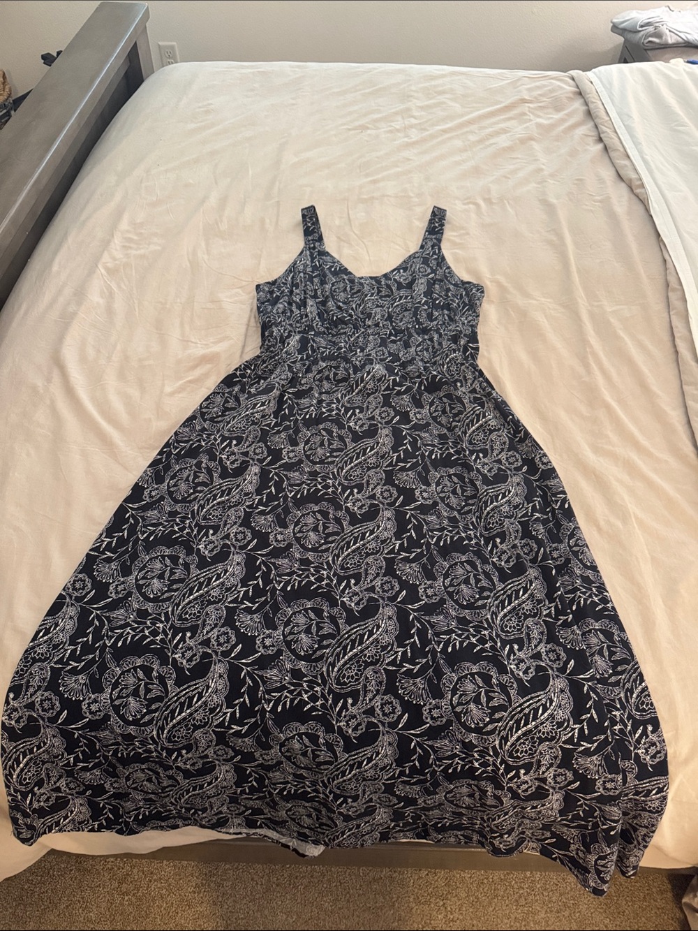 Navy Blue Paisley Sundress